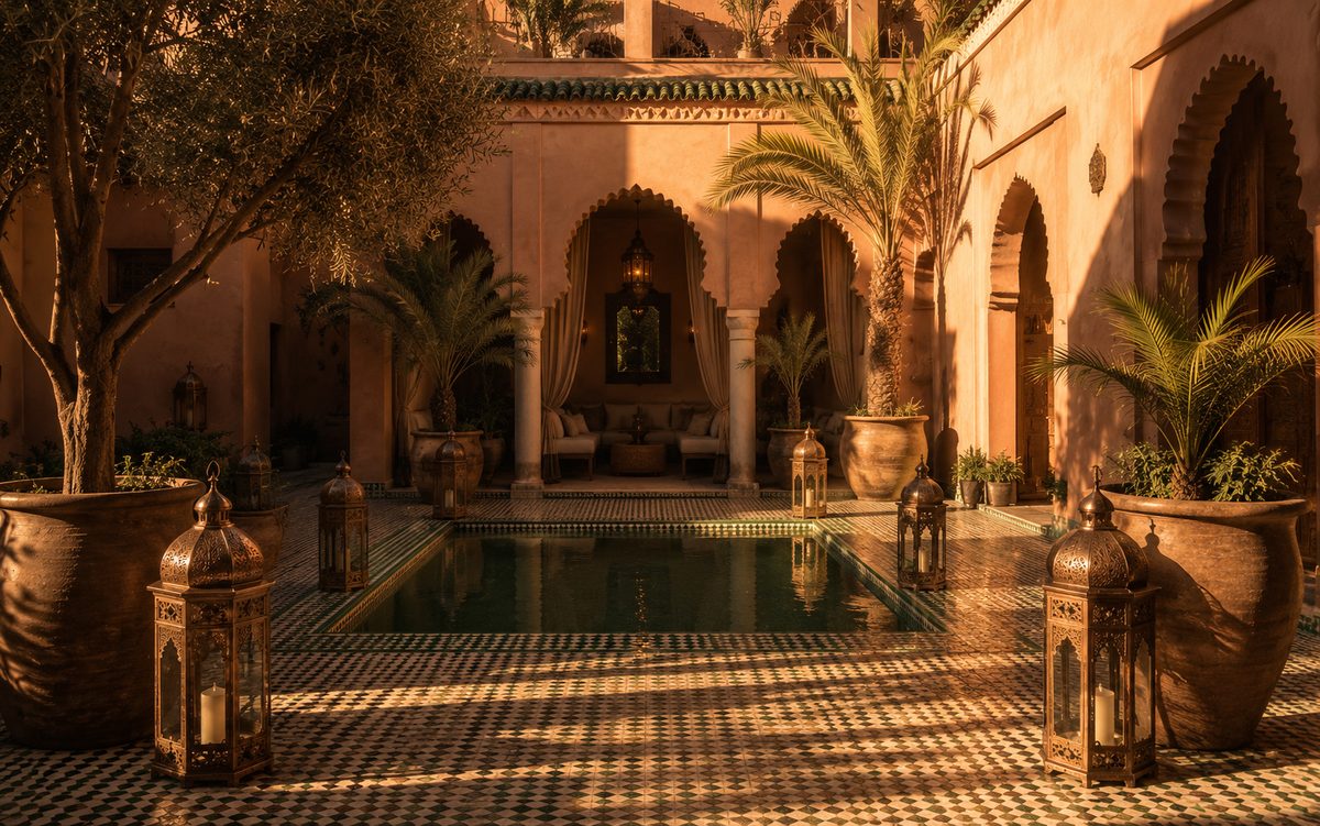 Patio d'un riad à Marrakech